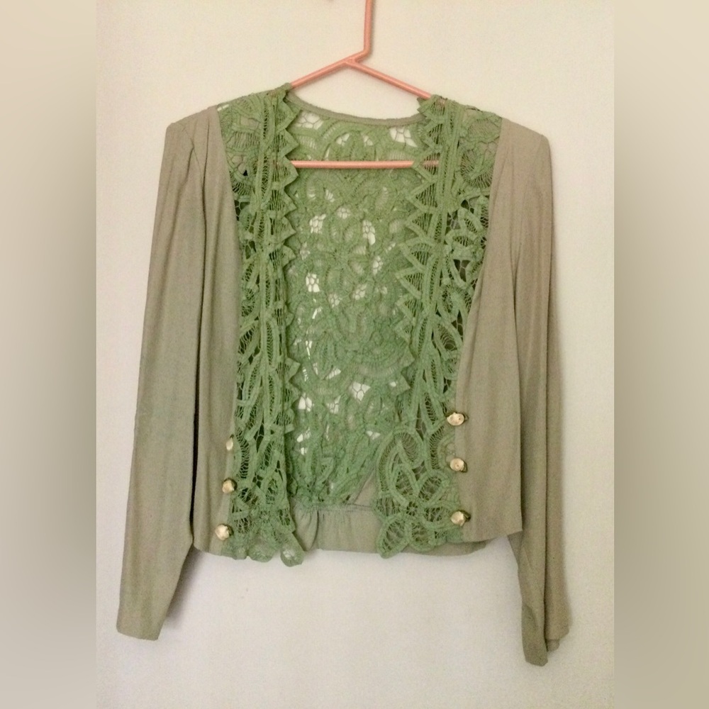 Vintage 1990’s dress jacket, sage green, Wild Rose,